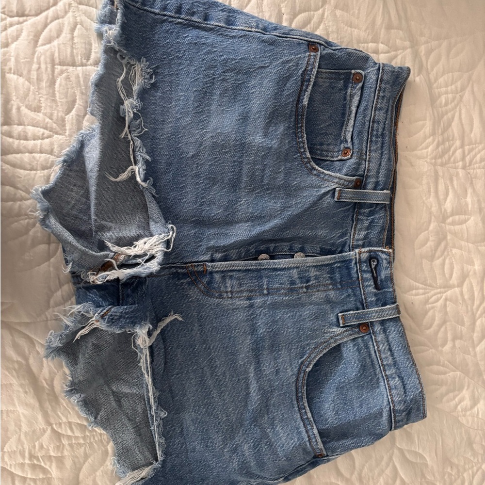 Signature by Levi Strauss Distressed Blue Jean Shorts